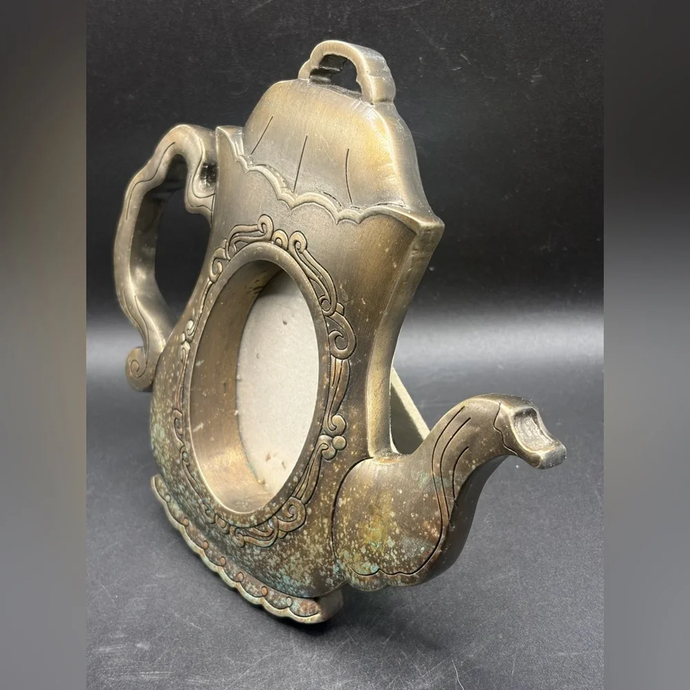 Swibco Vintage Metal Teapot Tea Kettle Coffee Pot Picture Frame, Kickback Stand